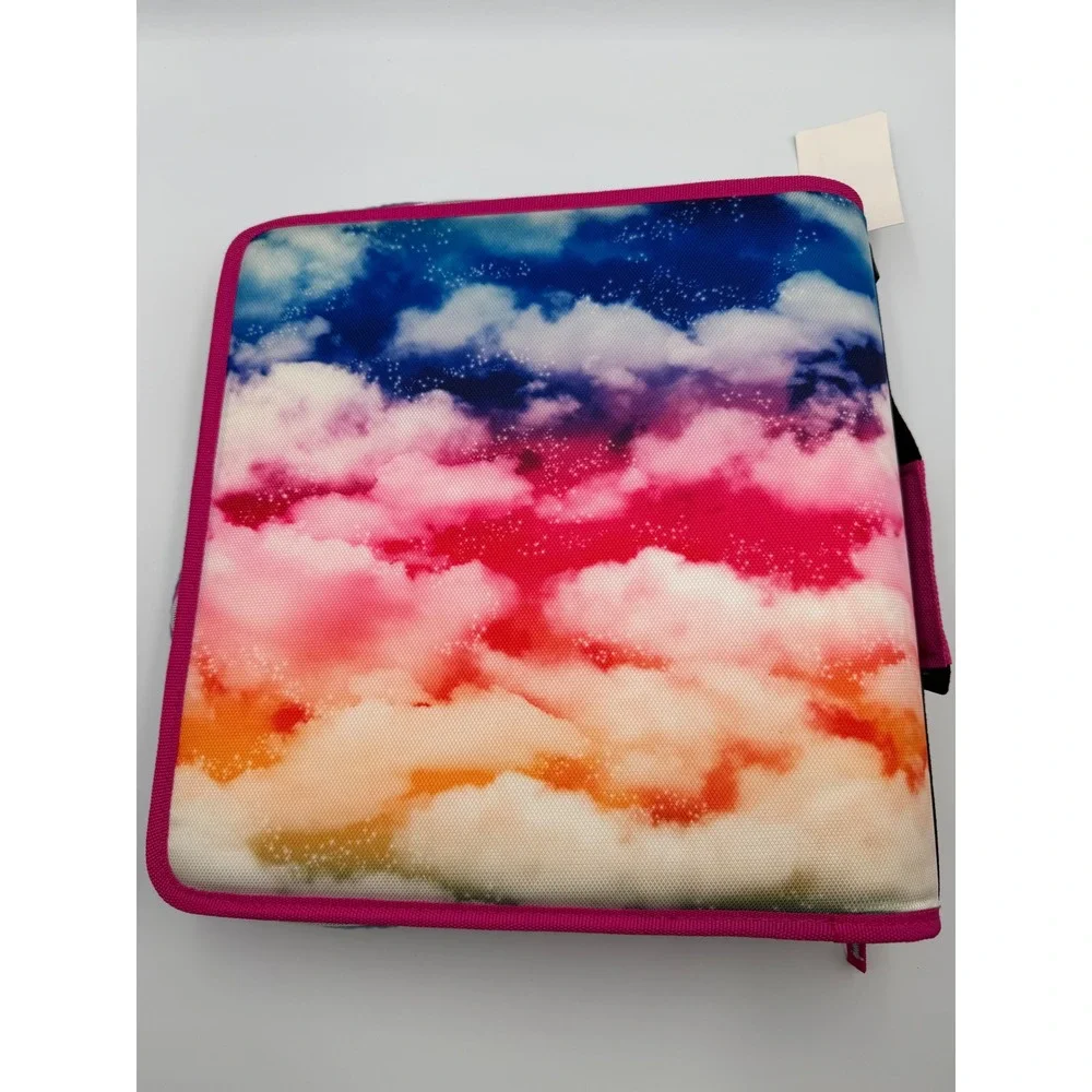 Case-it The Mighty Zip Tab 3 Inch Zipper Binder Rainbow Tie Dye NWT T-641-P